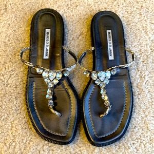Manolo Blahnik 38.5 Rhinestone flip flop